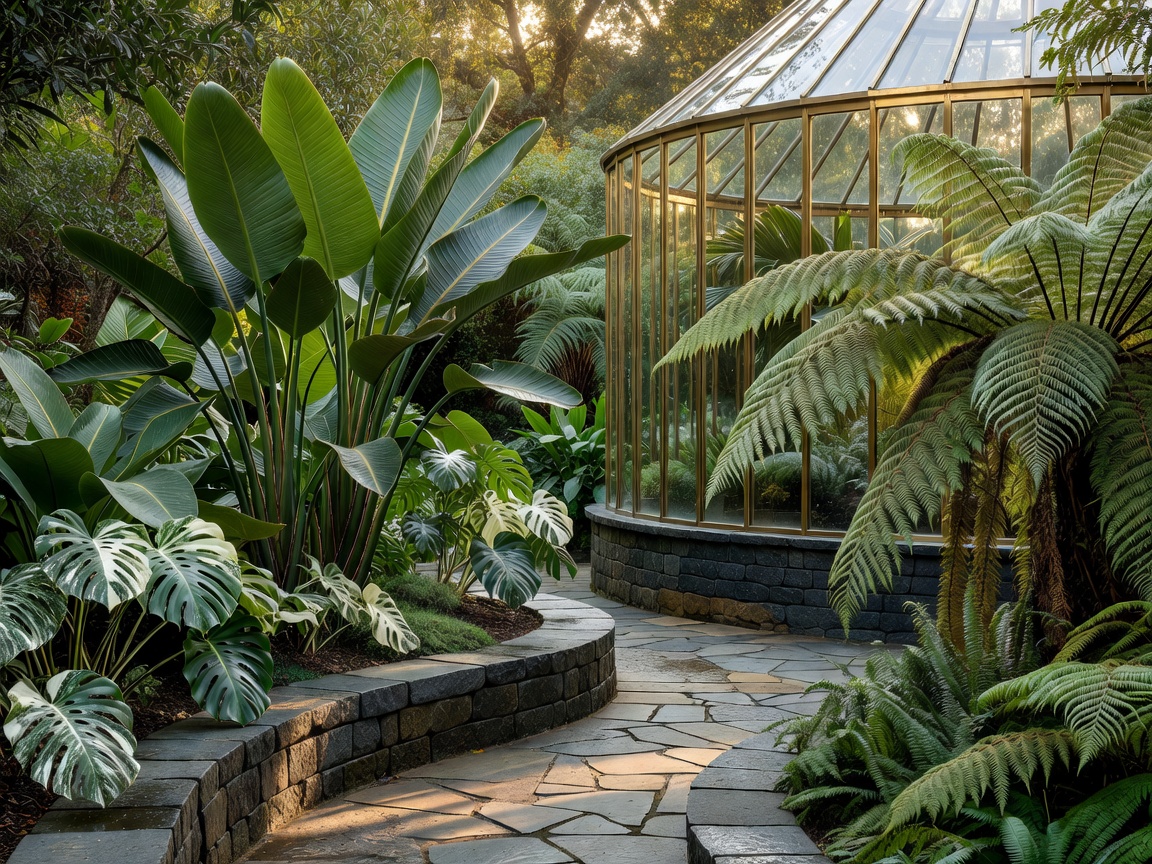 Luxury botanical garden detail view